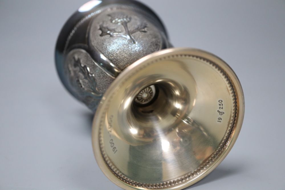 A modern Scottish silver limited edition commemorative goblet,